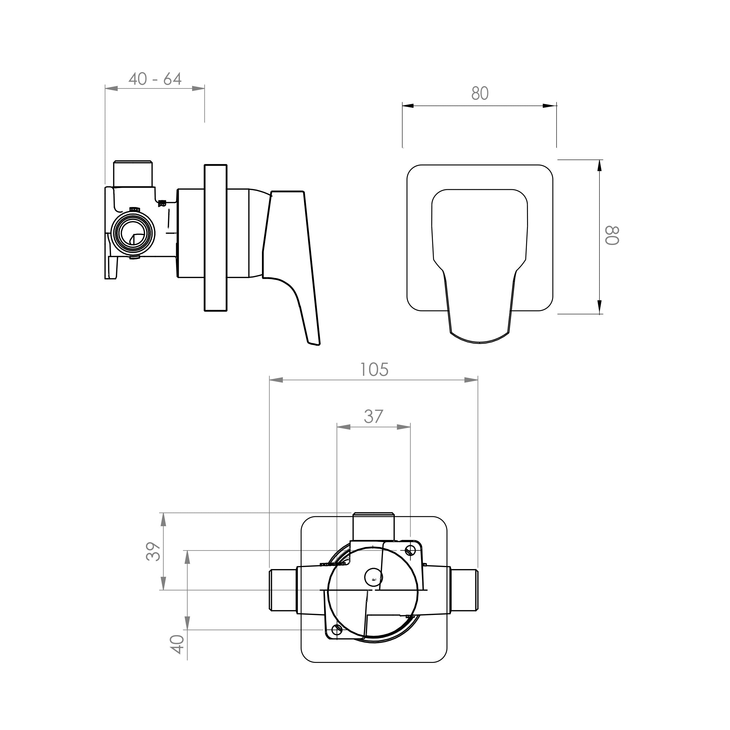 VODA ECLIPSE ULTRA SHOWER MIXER - 4 COLOURS