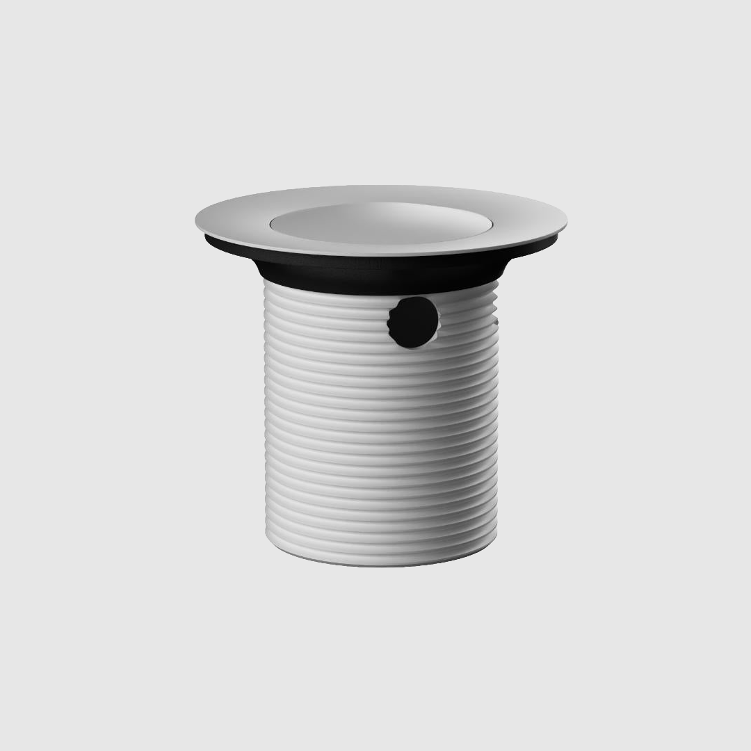 Versa 40mm pop up bath waste with integrated overflow in a metallic finish