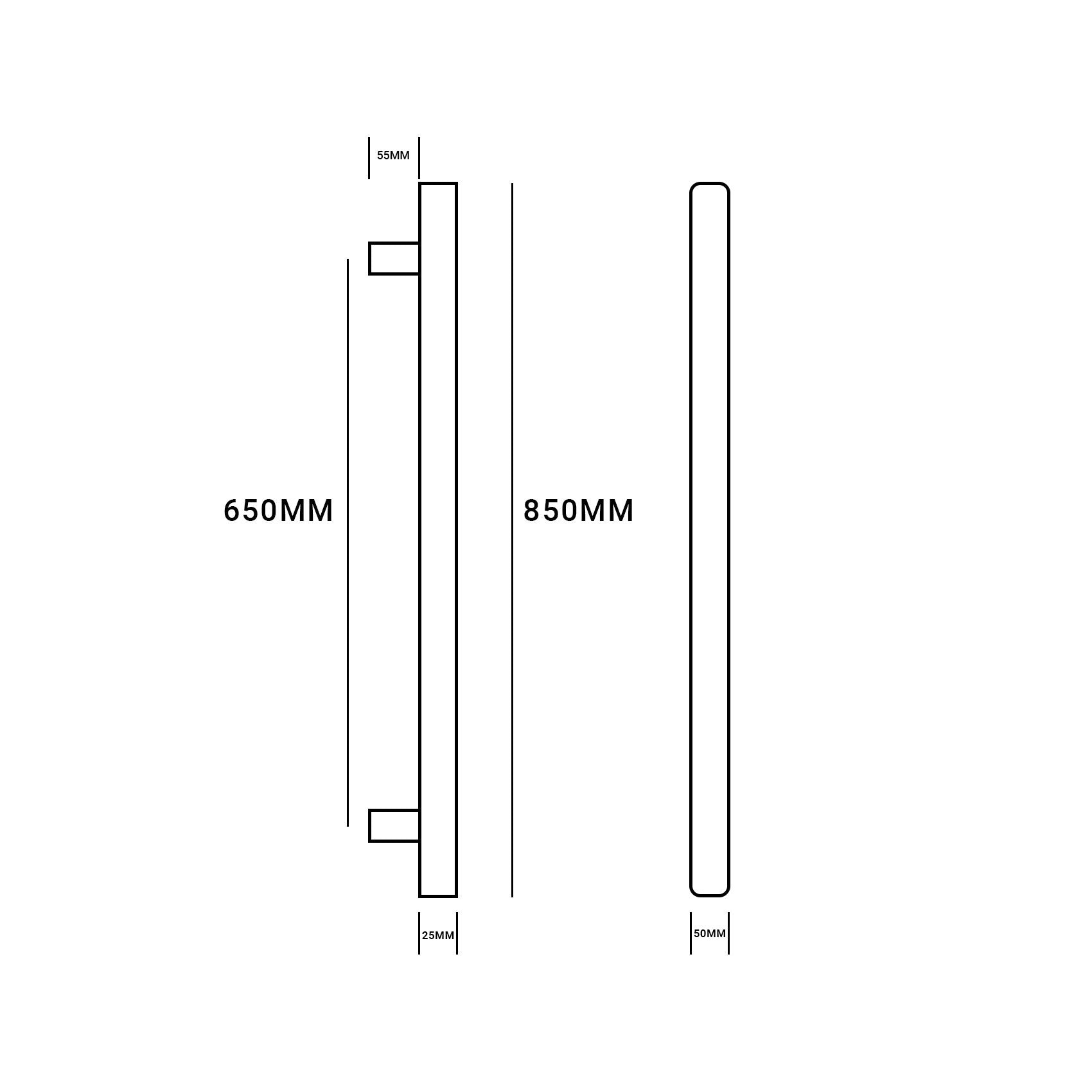 CODE PURE VERTICAL SQUARE HEATED SINGLE BAR 12V RANGE