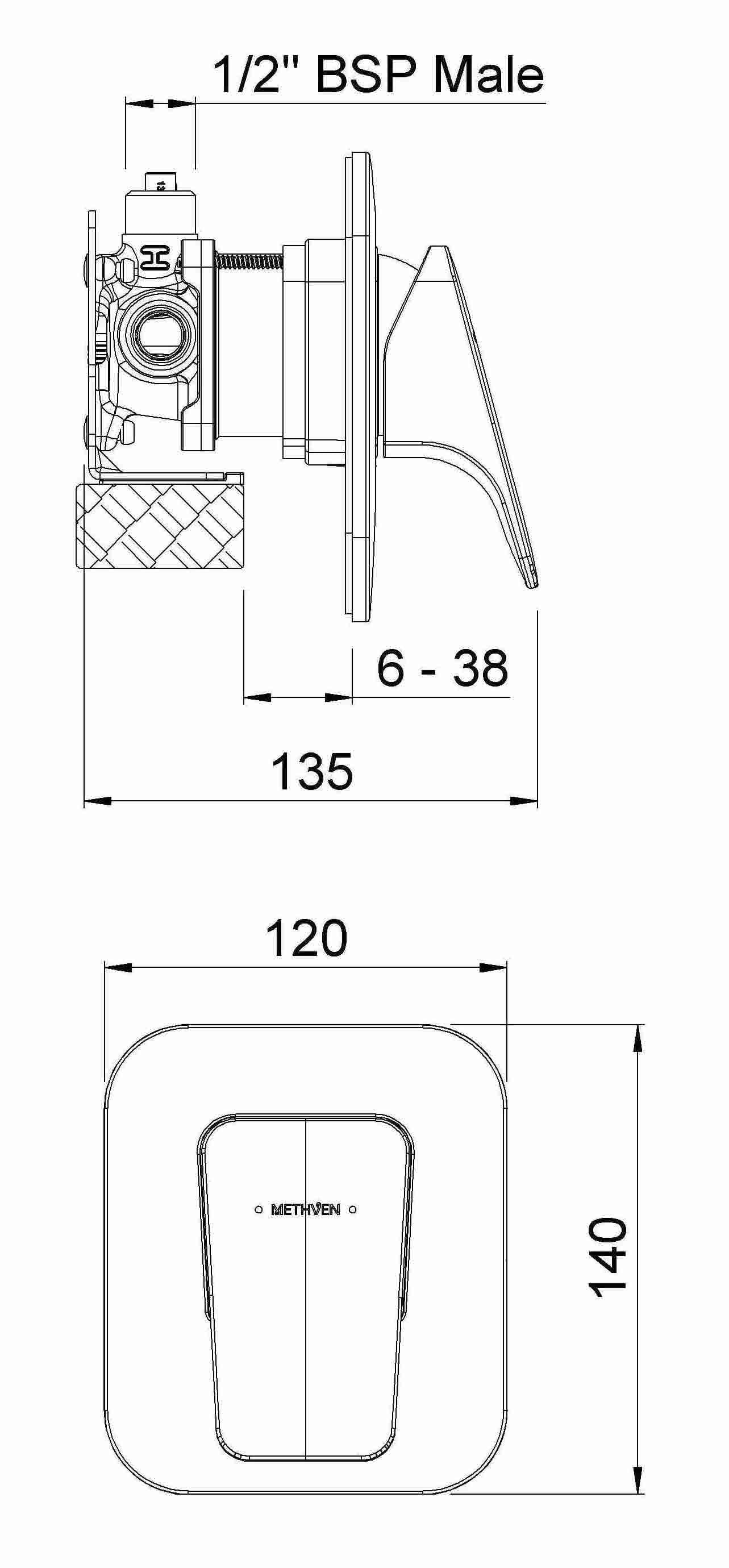 METHVEN WAIPORI WITH FASTFLOW II SHOWER MIXER CHROME