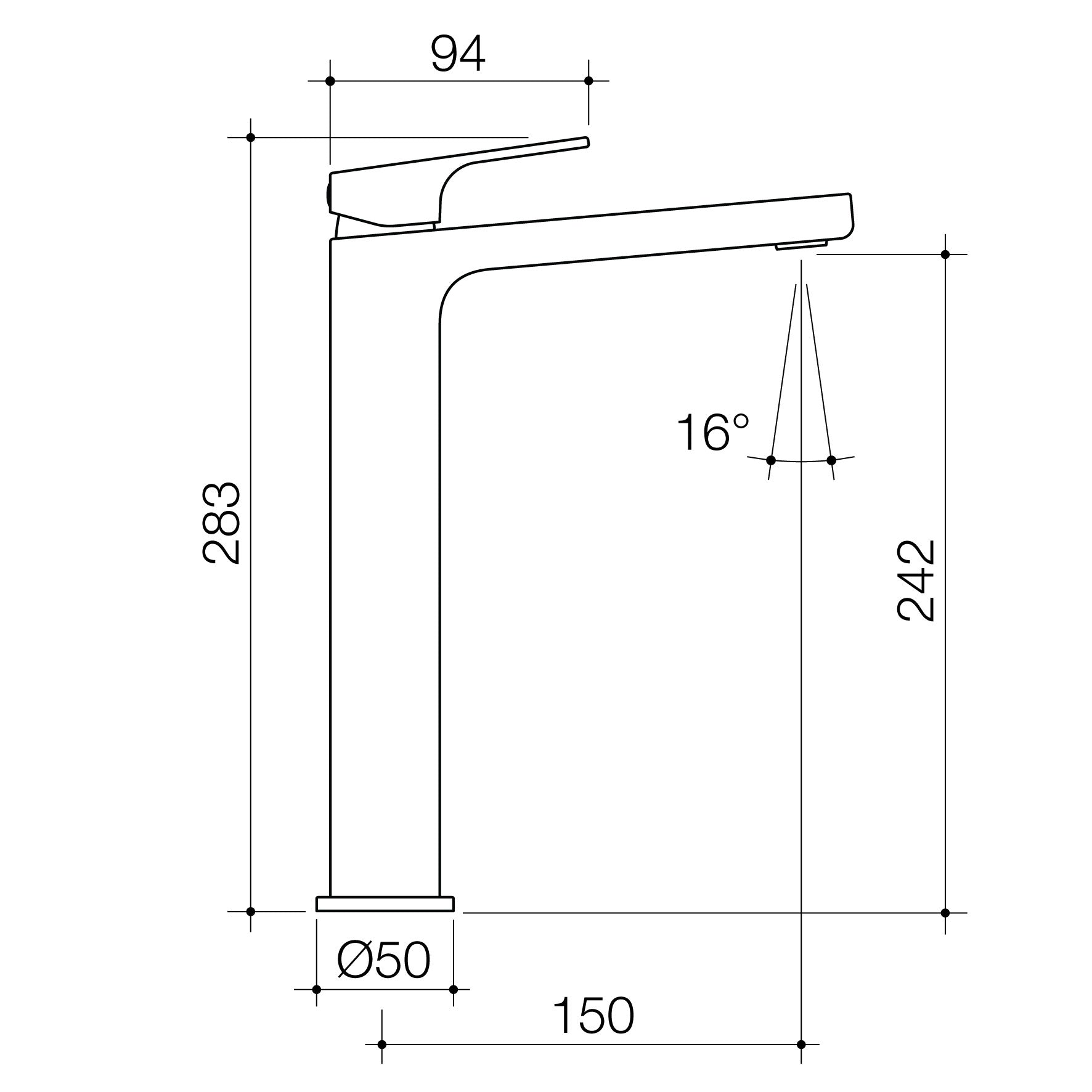 METHVEN WAIPORI MK2 HI RISE BASIN MIXER