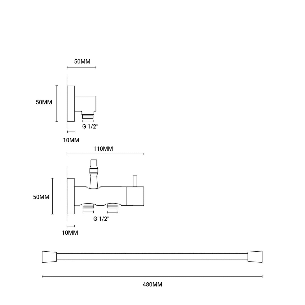 Nature Retrofit Round Shower Column & Elbow Kit