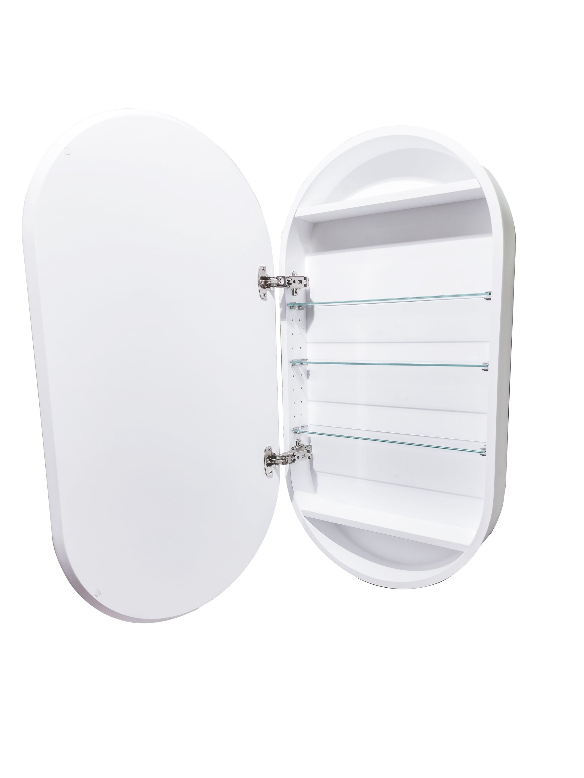CODE NEO OVAL ROUND MIRROR CABINET 500 X 950MM MATTE WHITE