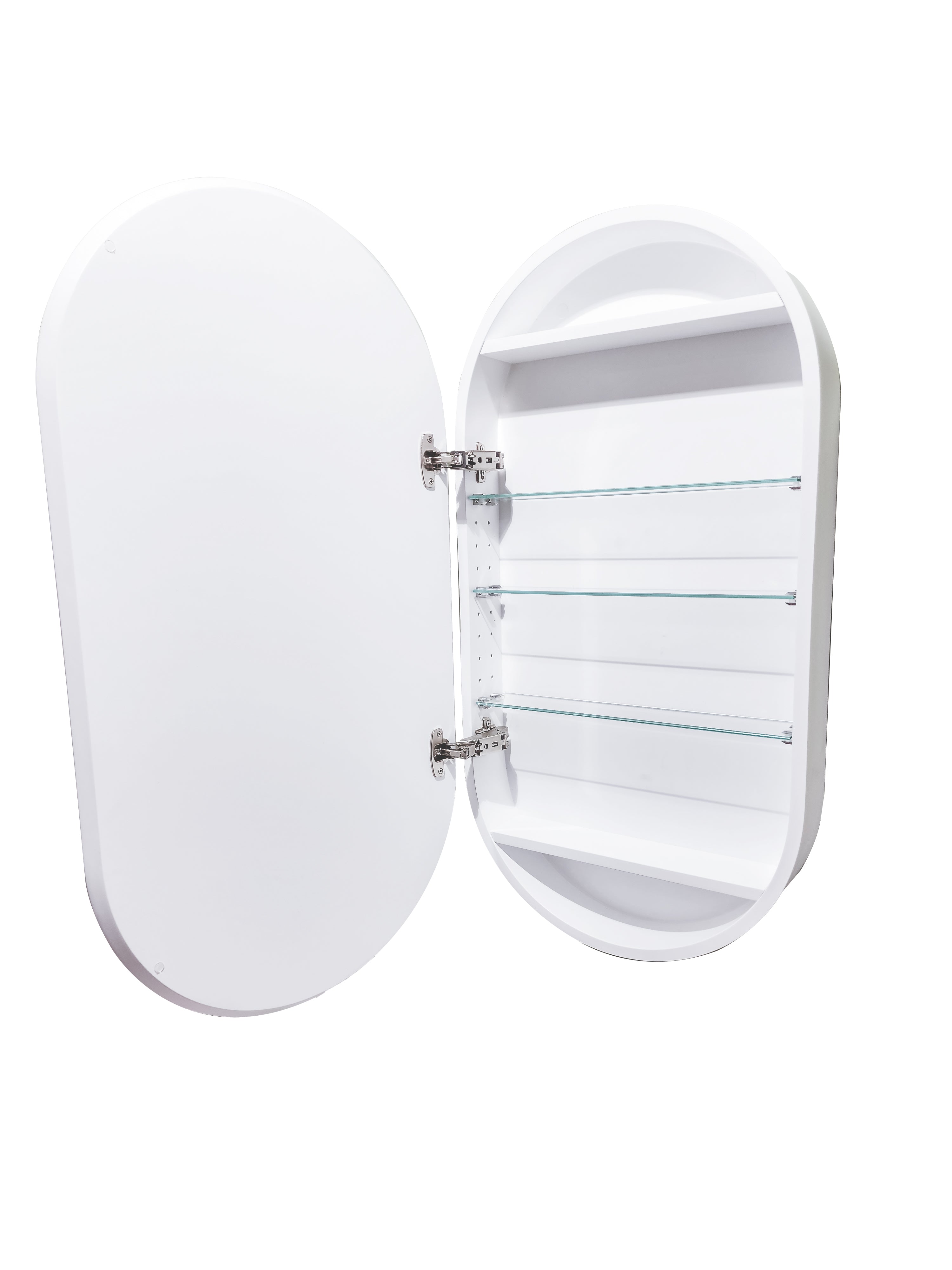 CODE NEO OVAL ROUND MIRROR CABINET 500 X 950MM MATTE WHITE