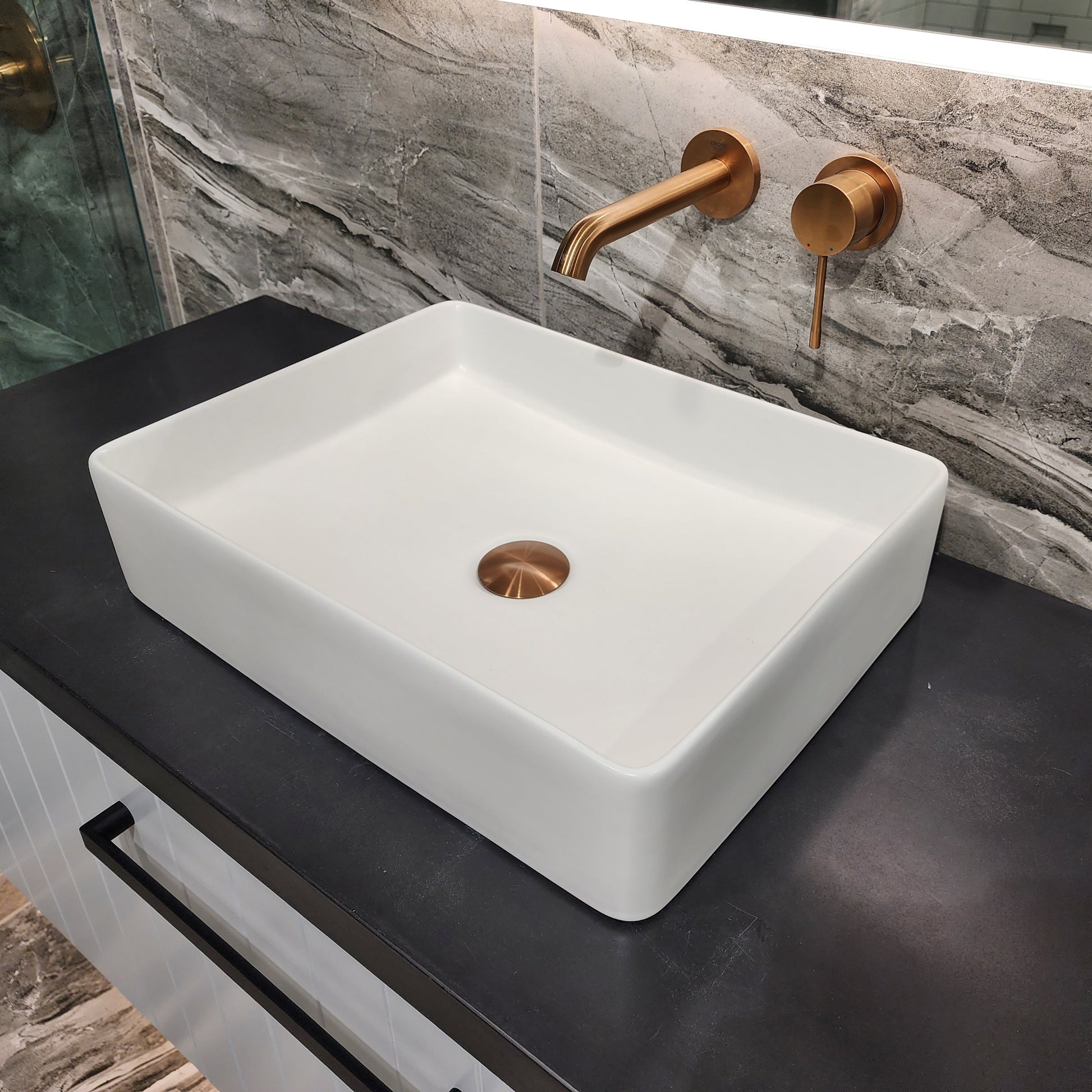 CODE PURE RECTANGLE 470 CERAMIC  VESSEL BASIN RANGE