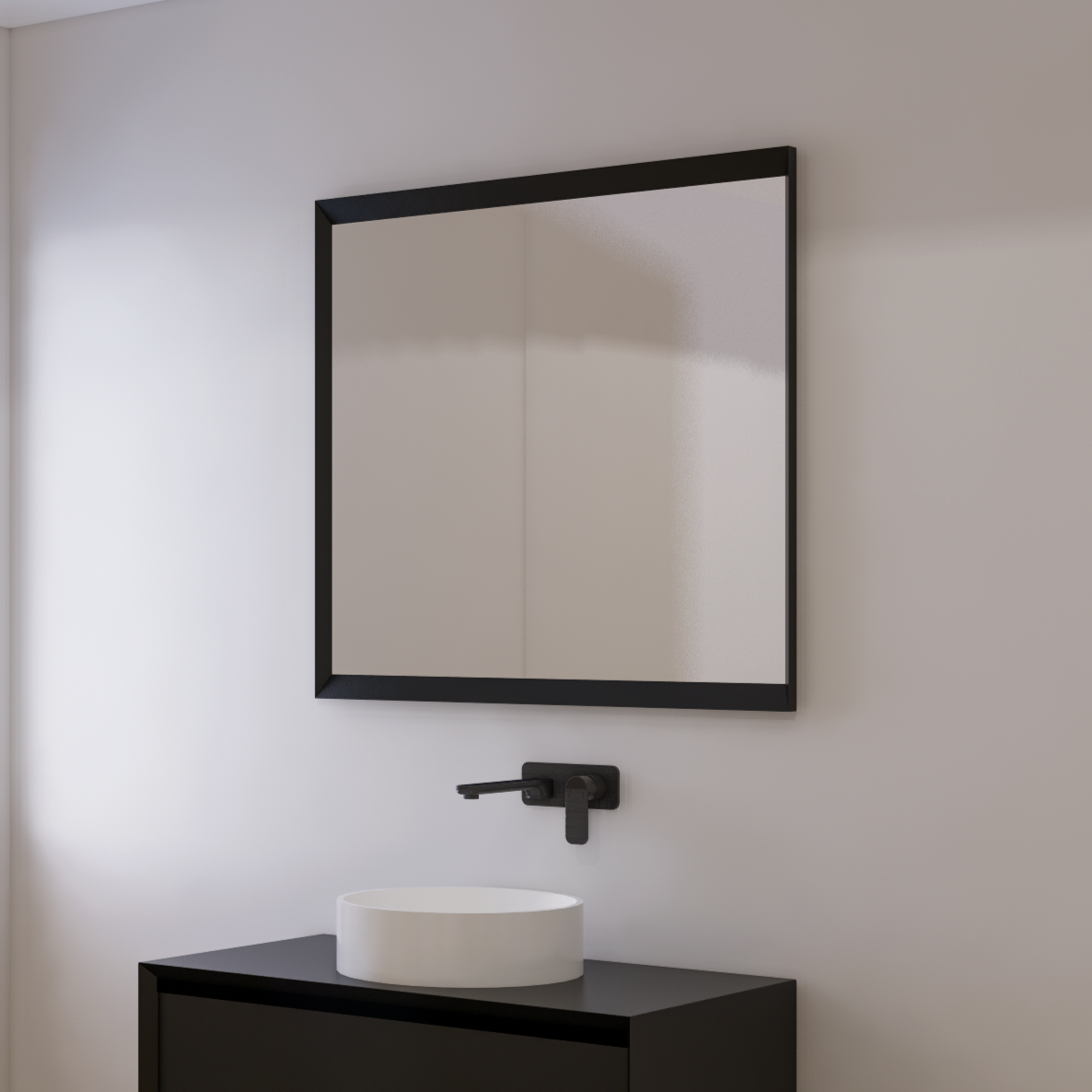 CODE FORM 890 FRAMED MIRROR - WHITE
