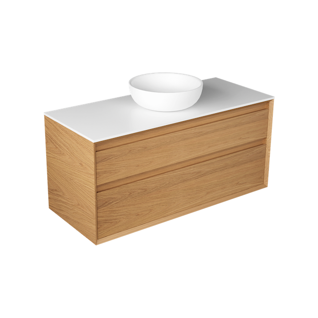 EDGE LARGO 1200 TWO DRAWER WALL HUNG VANITY - 6 COLOURS