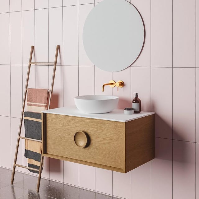 CARLO LARGO 900 2 DRAWER WALL HUNG VANITY - 6 COLOURS