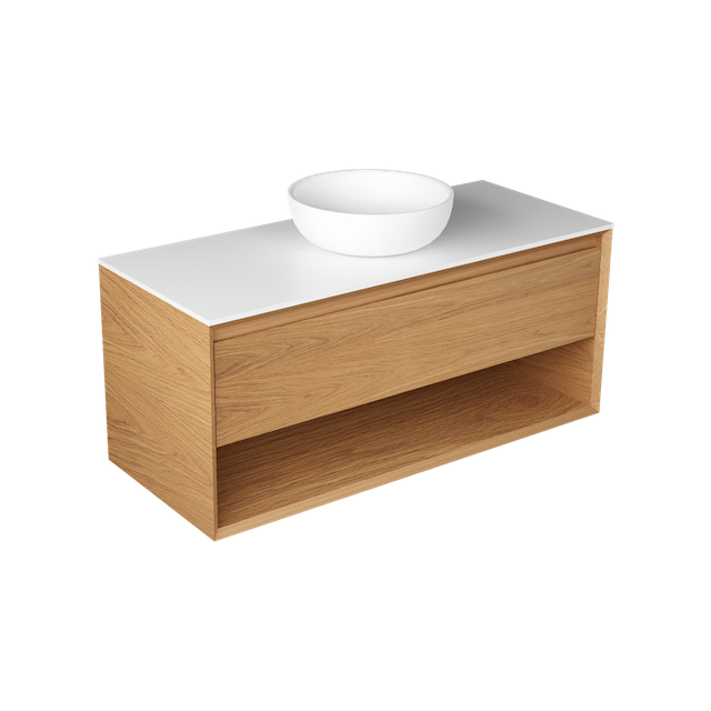 EDGE LARGO 1200 OPEN SHELF WALL HUNG VANITY - 6 COLOURS