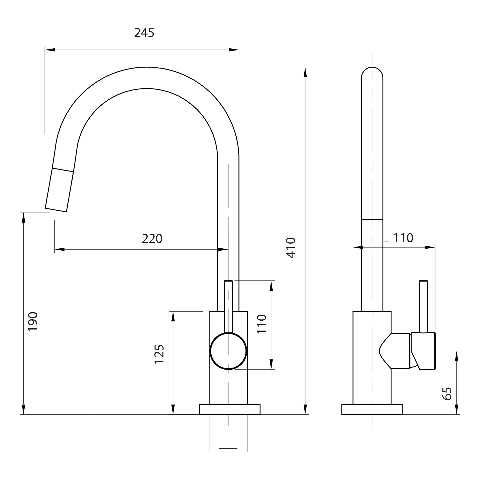 VODA STORM MINIMALIST PULLOUT SINK MIXER - 4 COLOURS