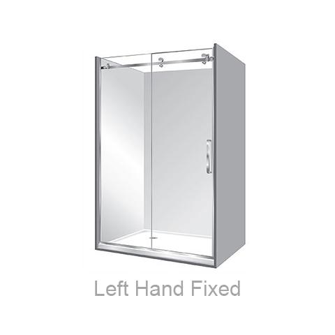 ELITE ACRYLIC ALCOVE LUXURY FRAMELESS SLIDING SHOWER KIT - 3 COLOURS