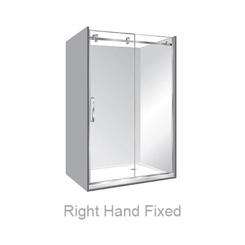 ELITE ACRYLIC ALCOVE LUXURY FRAMELESS SLIDING SHOWER KIT - 3 COLOURS