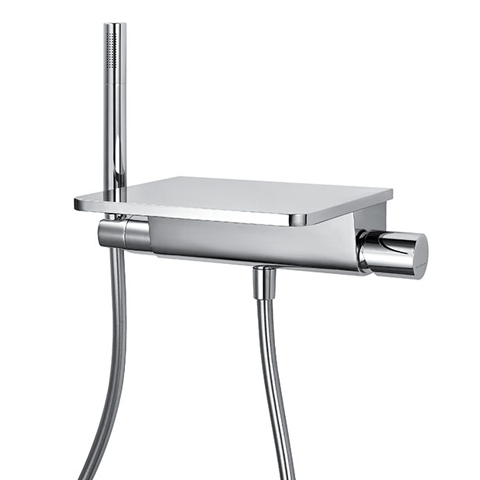MODERN WALL MOUNTED WATERFALL BATH SPOUT WITH HAND SPRAY