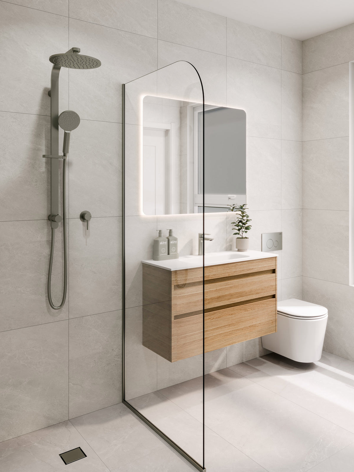Luxe 900 Slim Wall Hung Vanity |  2 Drawer