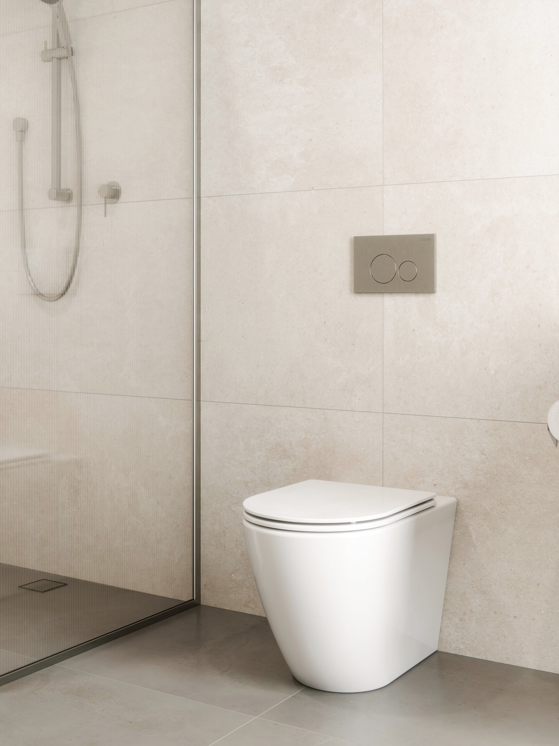 CODE FLOW TYPHOON INWALL TOILET SUITE | BRUSHED NICKEL BUTTON