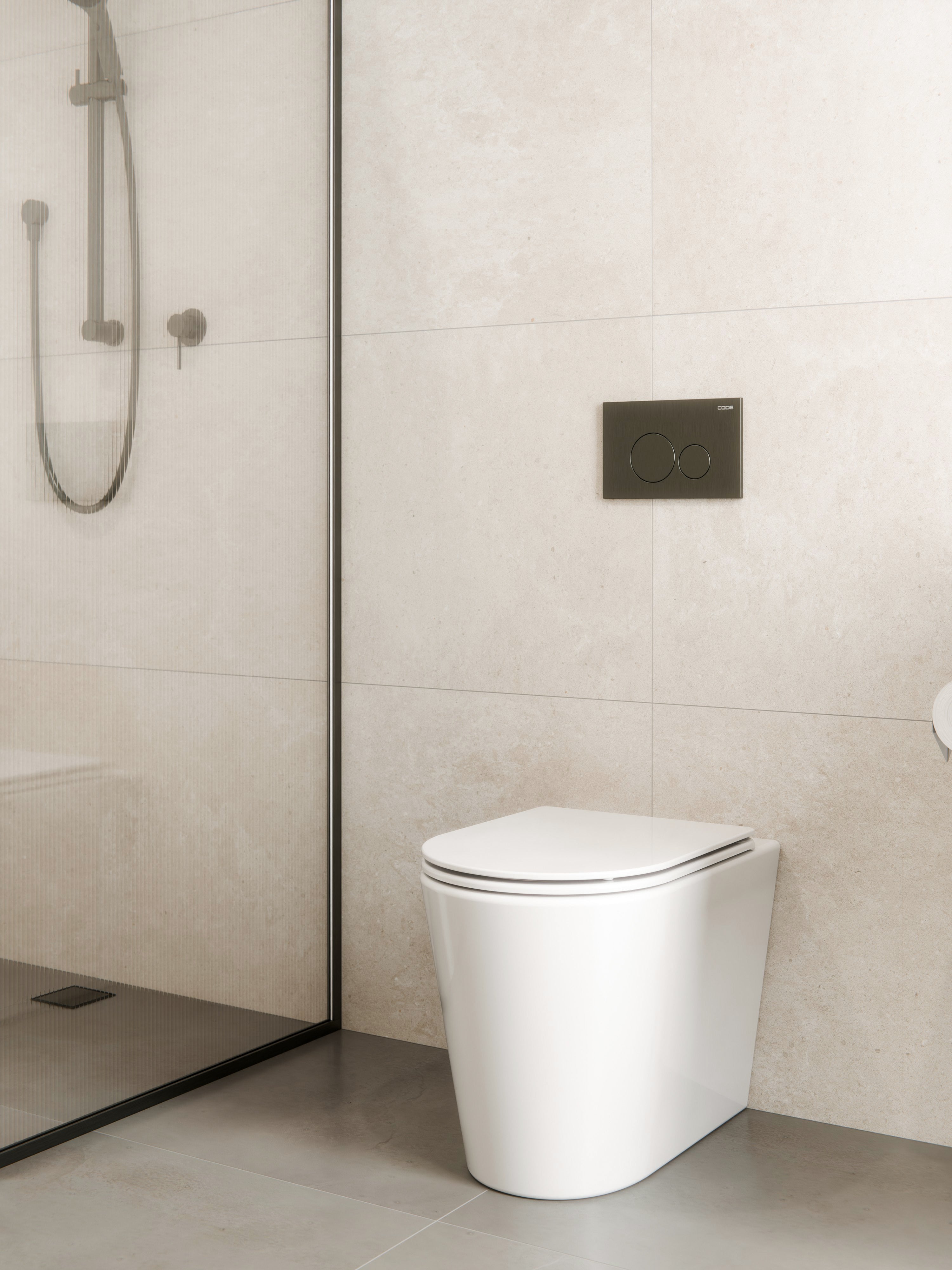 CODE PURE TYPHOON INWALL TOILET SUITE | GUNMETAL BUTTON