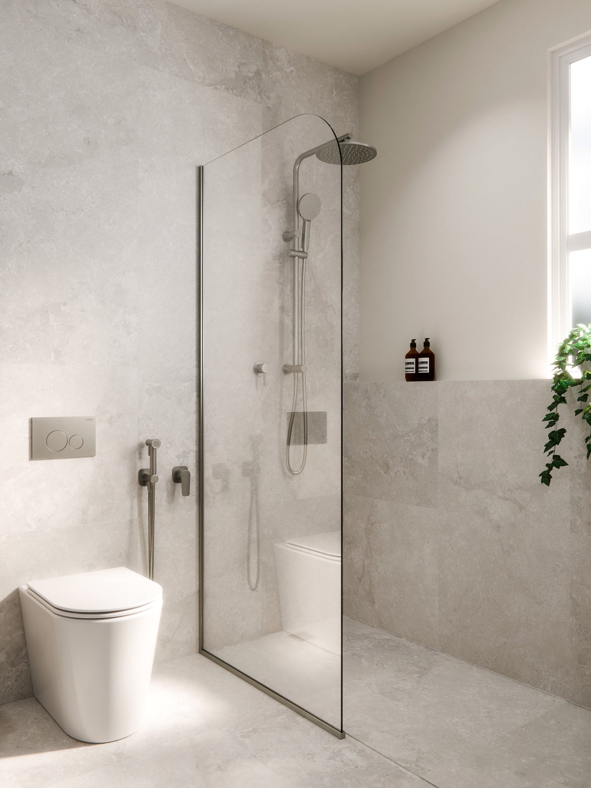 CODE PURE TYPHOON INWALL TOILET SUITE | BRUSHED NICKEL BUTTON