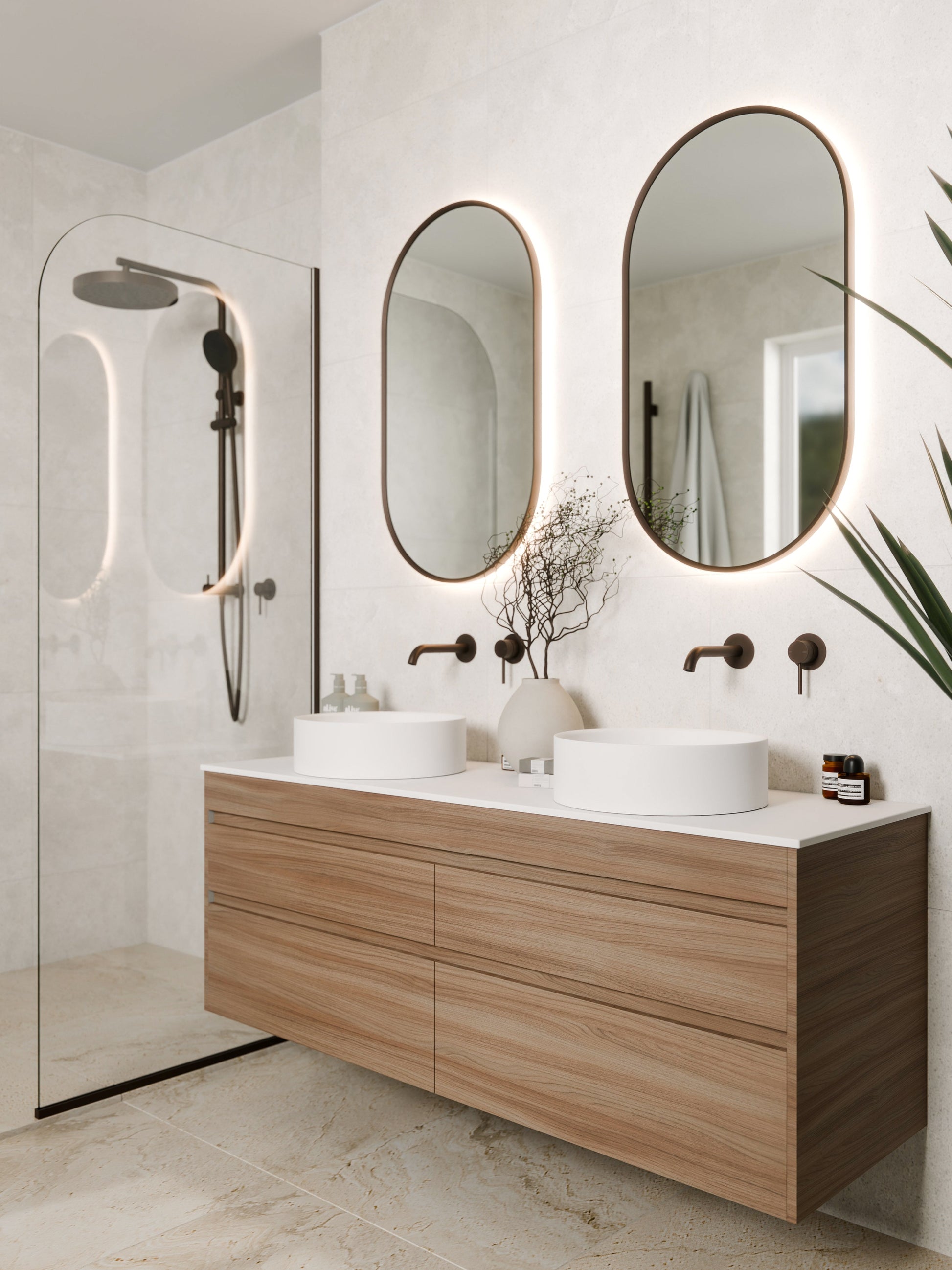 CODE LUXE 1200 WALL HUNG DOUBLE BASIN VANITY | 2 DRAWER