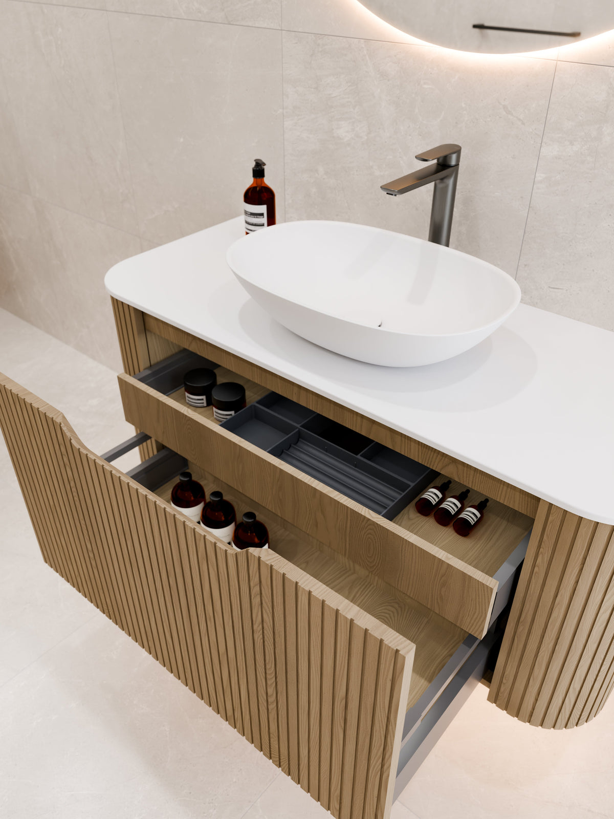 Sora 1200 Vanity | Slab Top