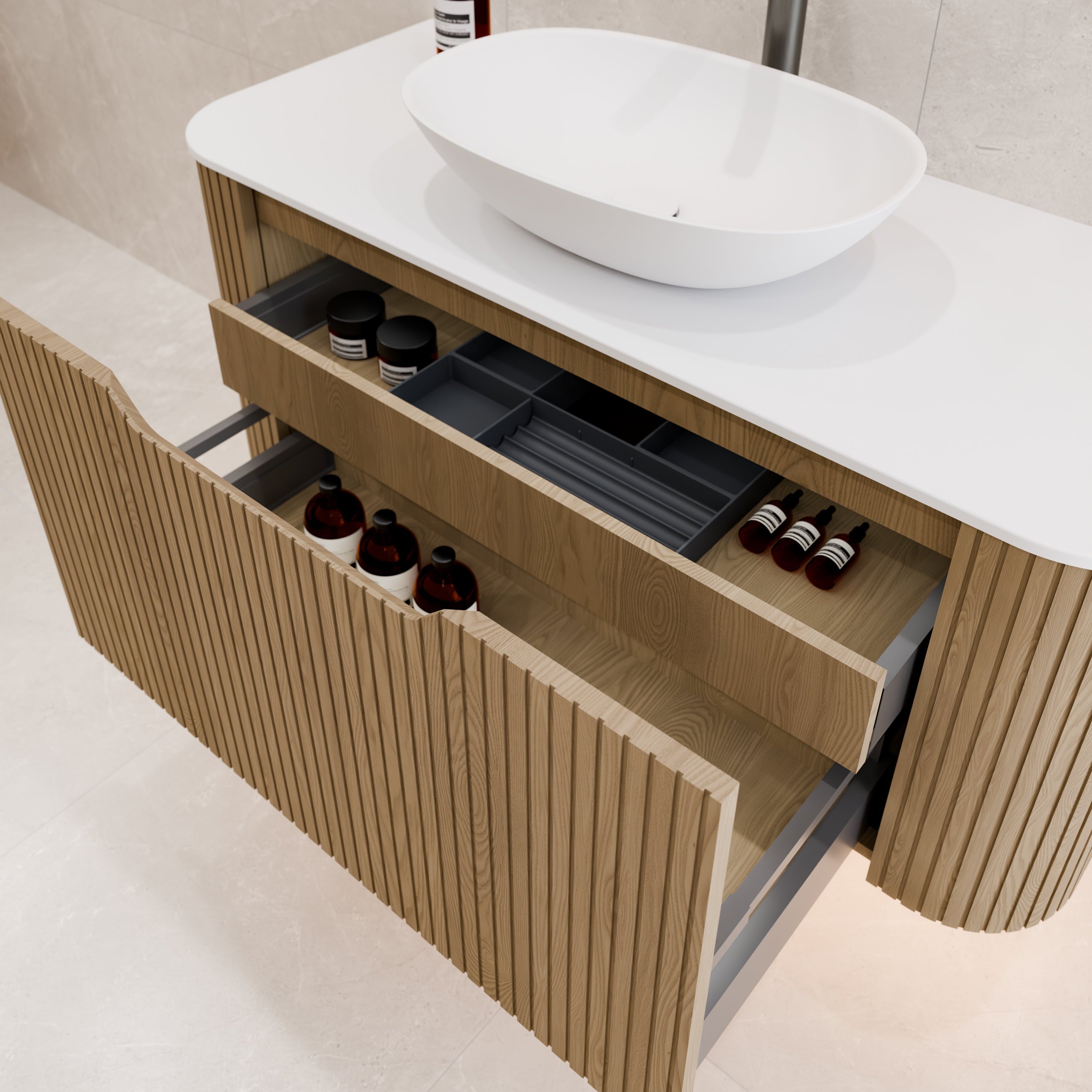 Code Sora 1500 Wall Hung Vanity | Double Inset Basin