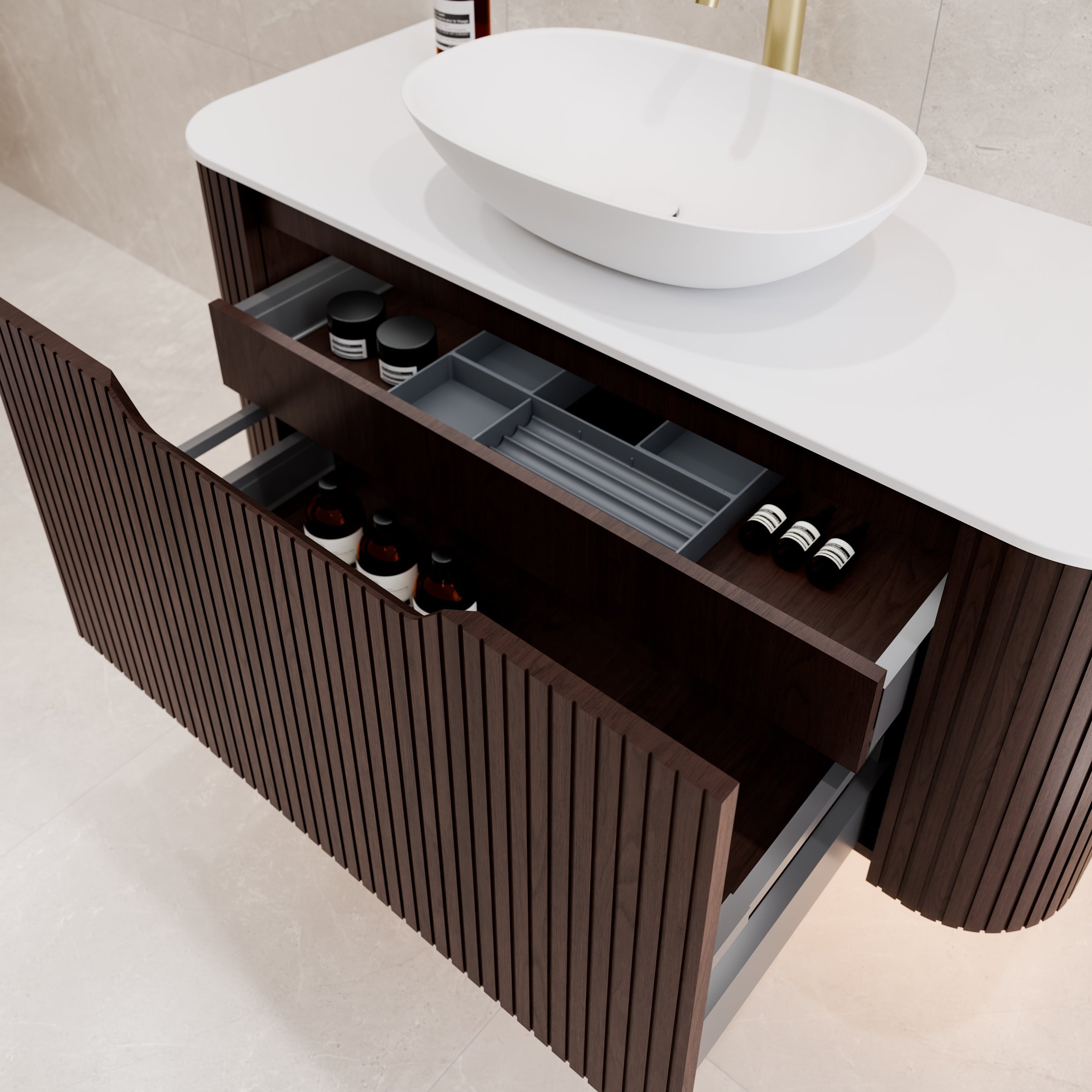 Code Sora 1500 Wall Hung Vanity | Double Inset Basin