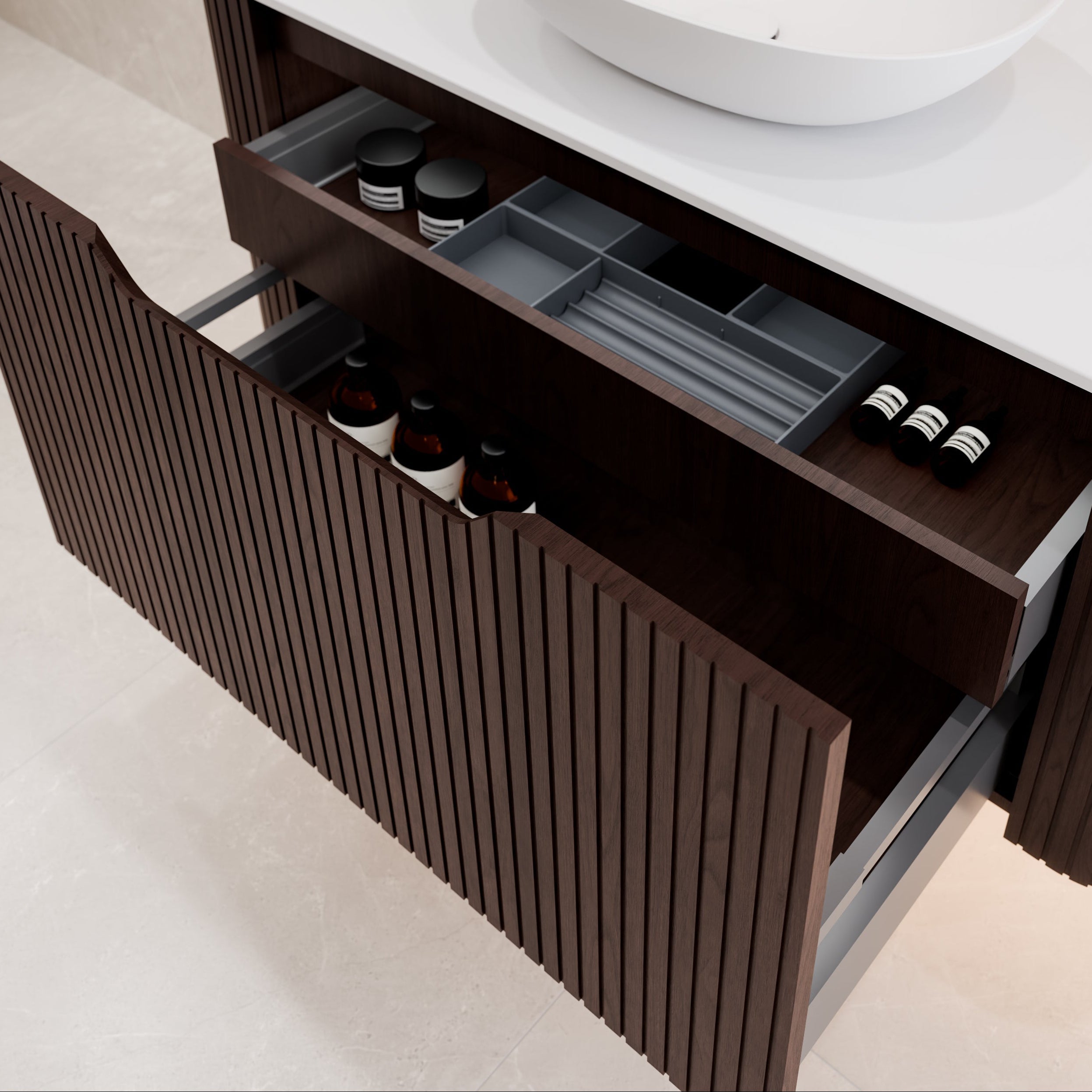 Code Aria 1800 Wall Hung Vanity | Double Inset Basin