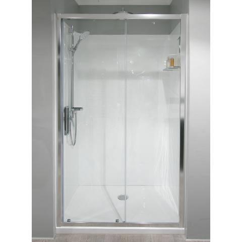ELITE ELEGANCE ALCOVE FRAMED 2 PANEL SLIDING DOOR SHOWER KIT - CHROME