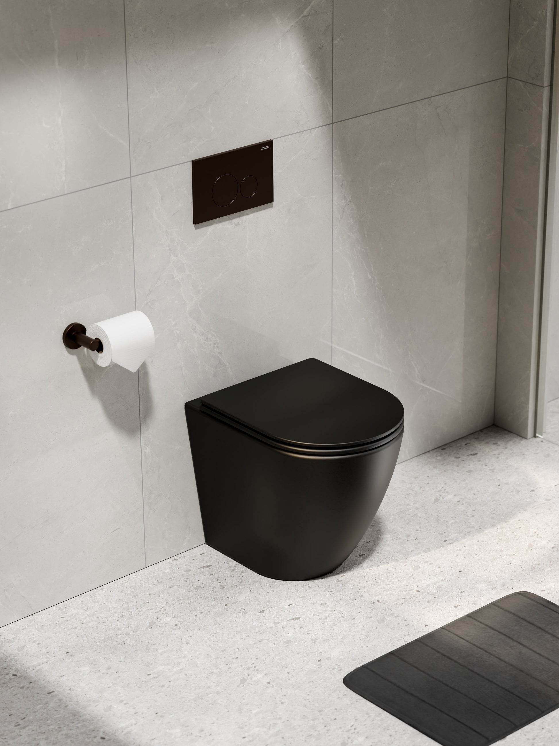 CODE FLOW TYPHOON INWALL TOILET SUITE | BRUSHED BRONZE BUTTON