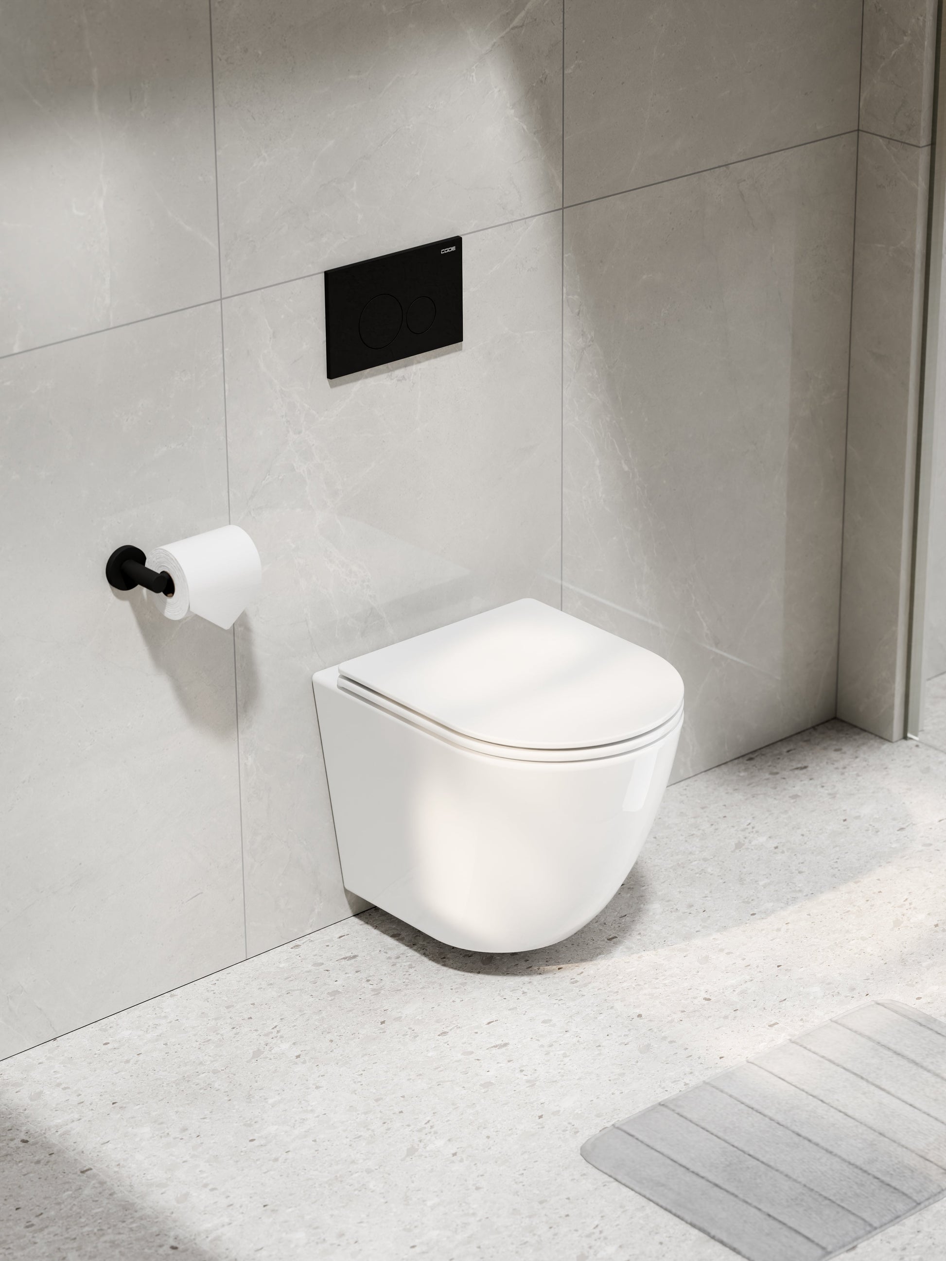 CODE FLOW TYPHOON WALL HUNG TOILET SUITE | MATTE BLACK BUTTON