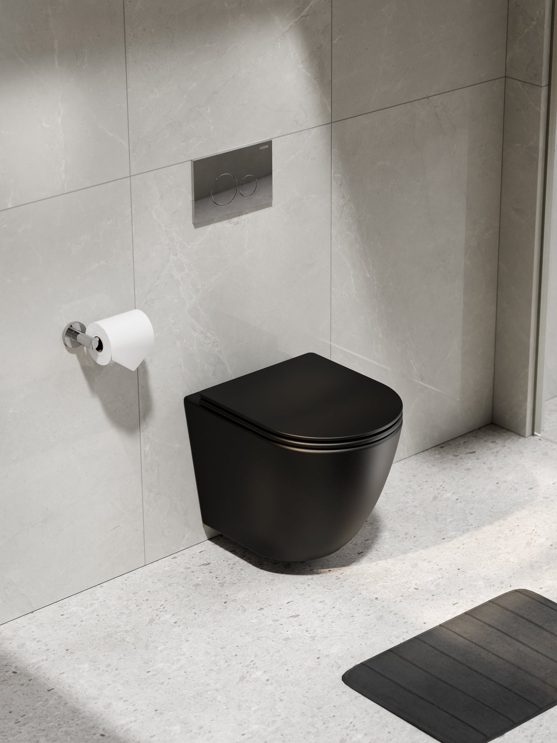 CODE FLOW TYPHOON WALL HUNG TOILET SUITE | CHROME BUTTON