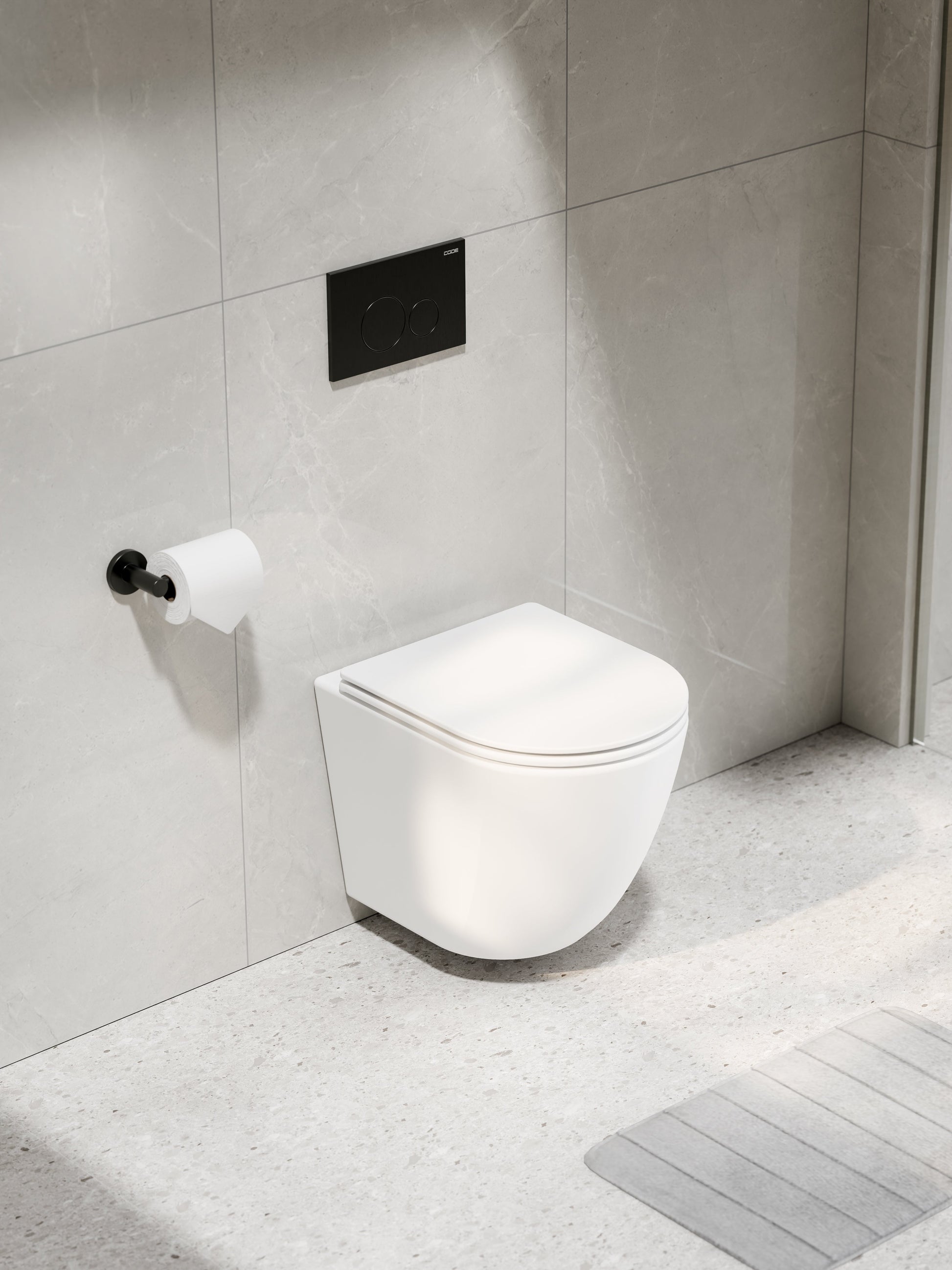 CODE FLOW TYPHOON WALL HUNG TOILET SUITE | GUNMETAL BUTTON
