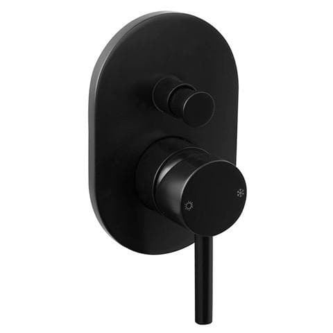 WATERWARE CARBON OVAL DIVERTER MIXER BLACK