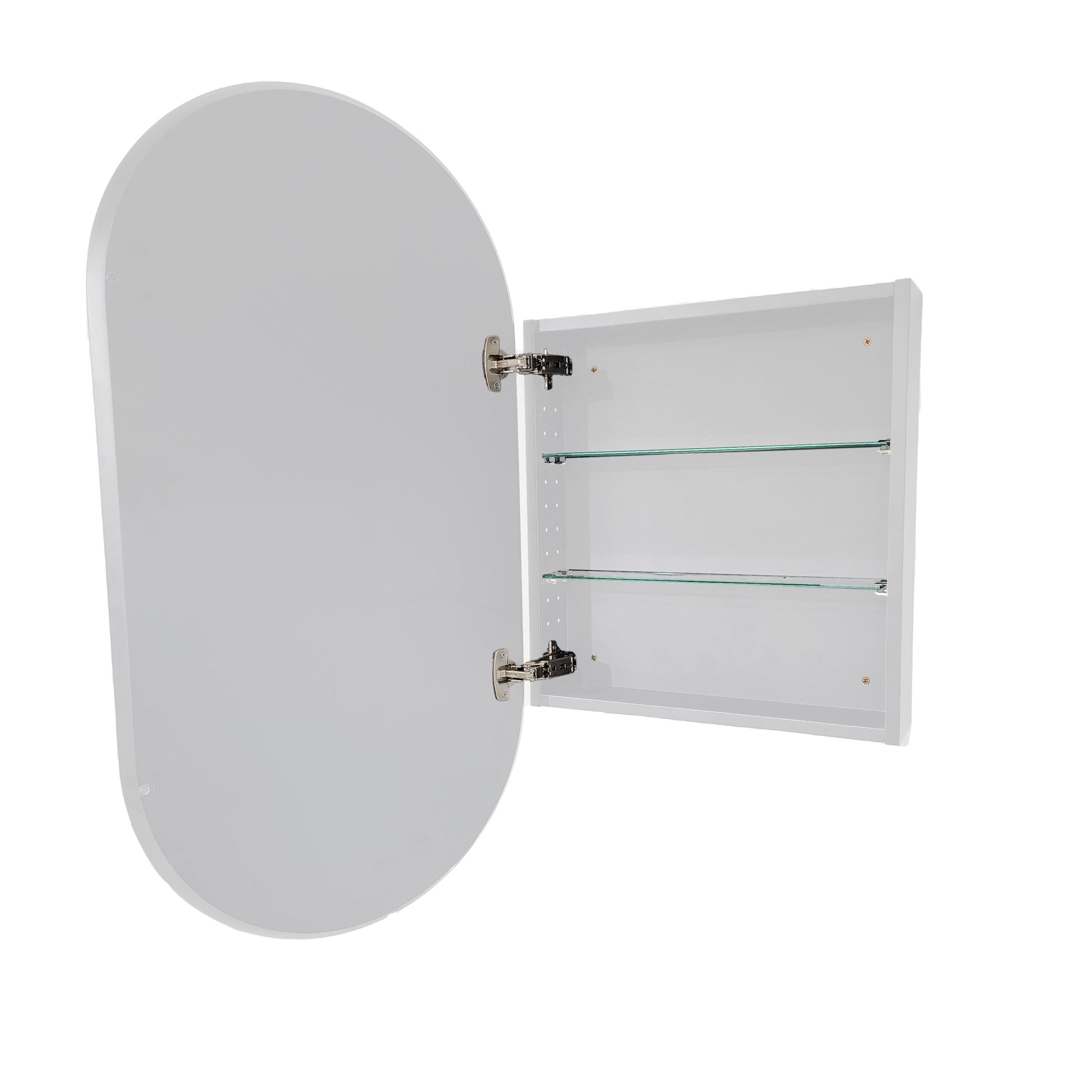 CODE NEO OVAL INSET MIRROR CABINET 500 X 950MM - 2 COLOURS