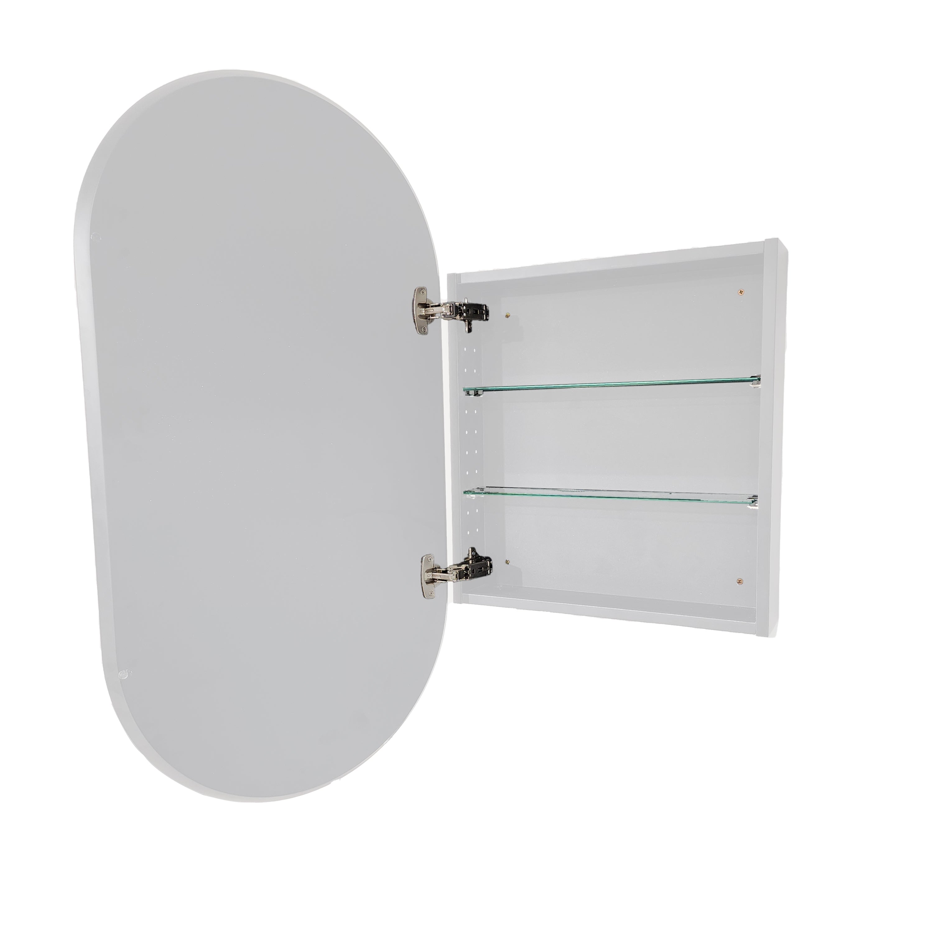 CODE NEO OVAL INSET MIRROR CABINET 500 X 950MM - 2 COLOURS