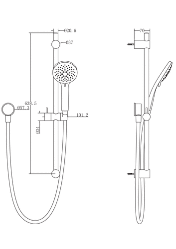 METHVEN WAIRERE SLIDE SHOWER - 2 COLOURS